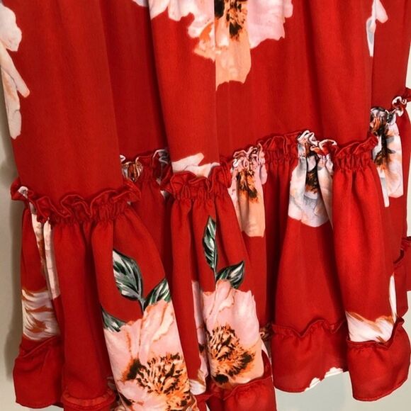 Misa Los Angeles REVOLVE Darla Poppy Floral Mini Dress Vacation Trip Summer Red - Picture 10 of 13